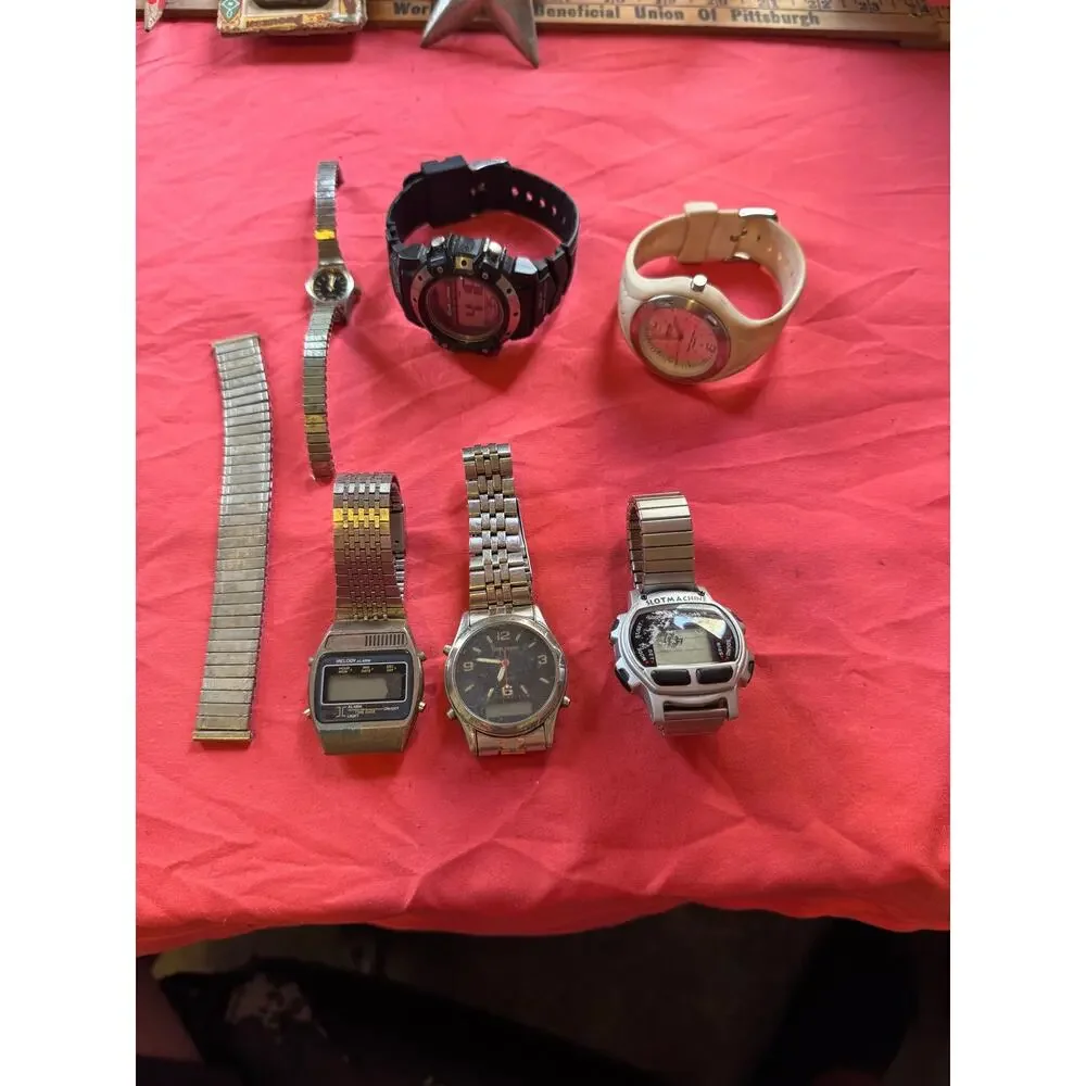 Vintage Watch Lot for Parts Repair Craft - Caesars Palace, 80s Armitron, Speidel